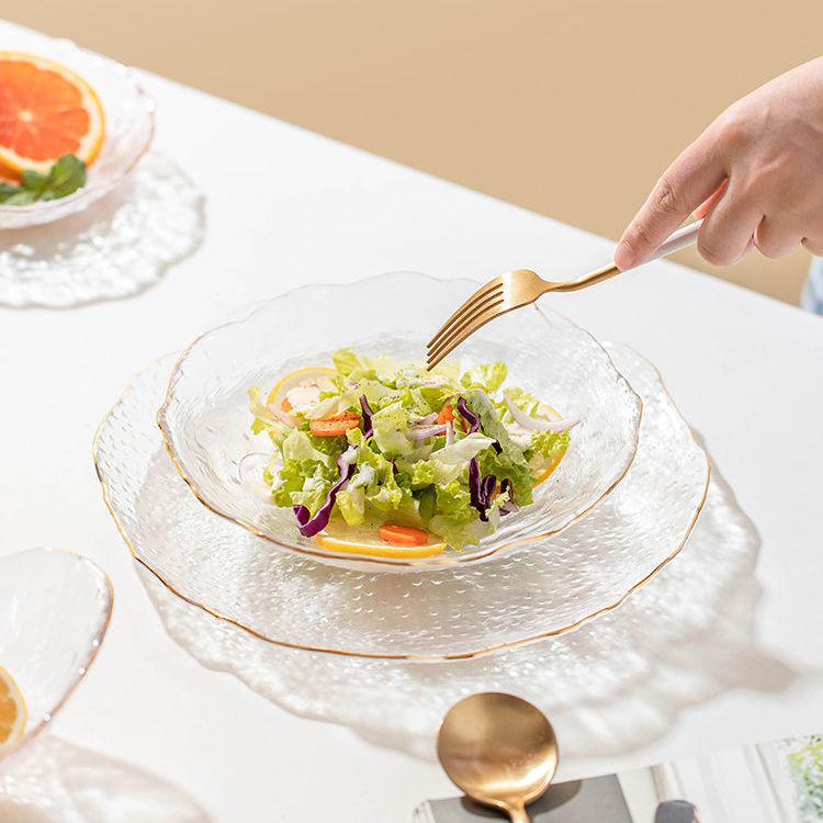 Đĩa Thủy Tinh BOROSILICATE Chịu Nhiệt Cao Kiểu Châu Âu Combo 3 Sets LUXURY - Hàng Nhập Khẩu