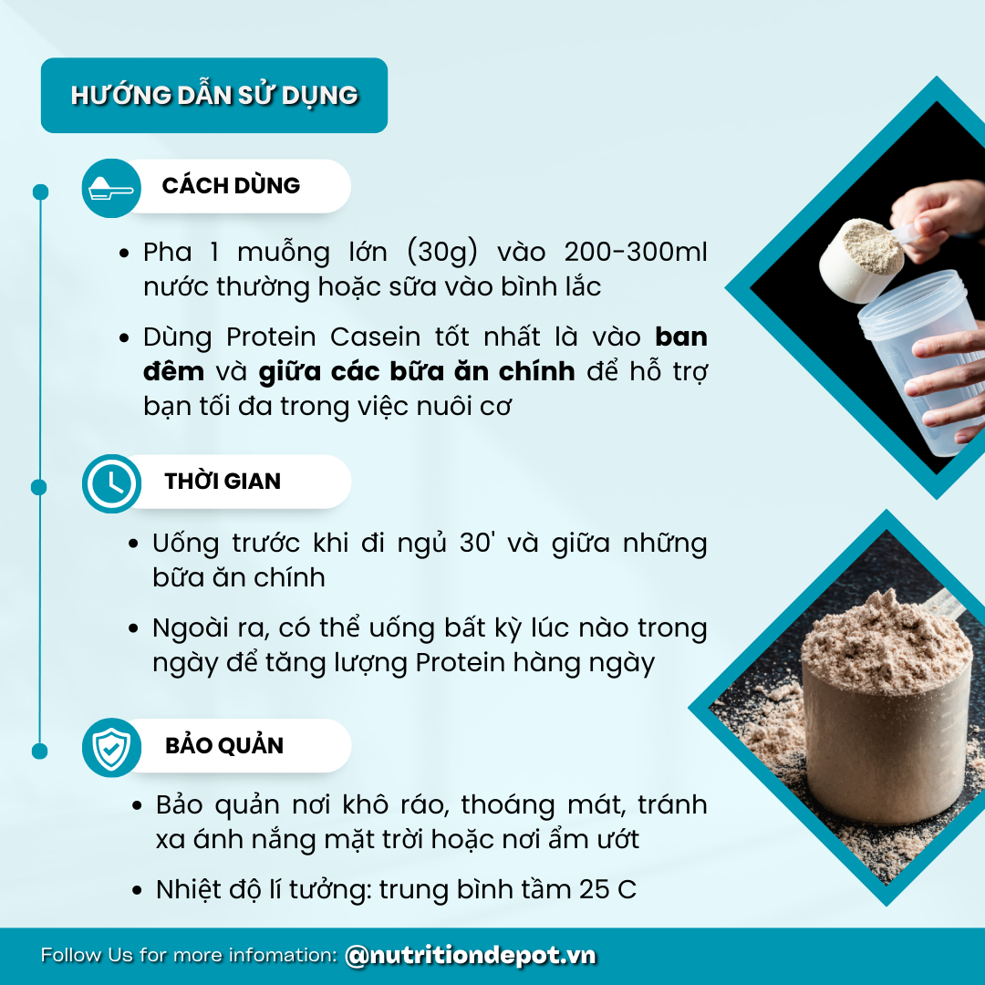Thực phẩm bổ sung Slow Release Casein Myprotein - Hỗ trợ tăng cơ suốt đêm ngủ dài - Nutrition Depot VN