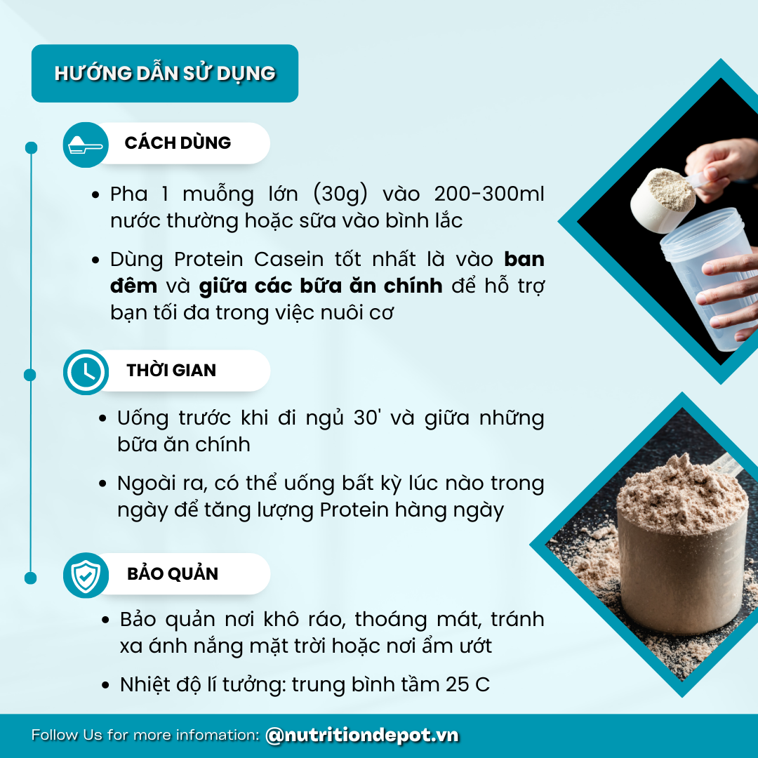 Thực phẩm bổ sung Slow Release Casein Myprotein (Protein Casein) - Hỗ trợ tăng cơ suốt đêm ngủ dài - Nutrition Depot VN