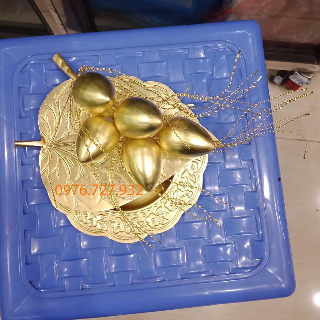 Trầu cau thờ cúng bằng đồng, lá trầu quả cau bằng đồng