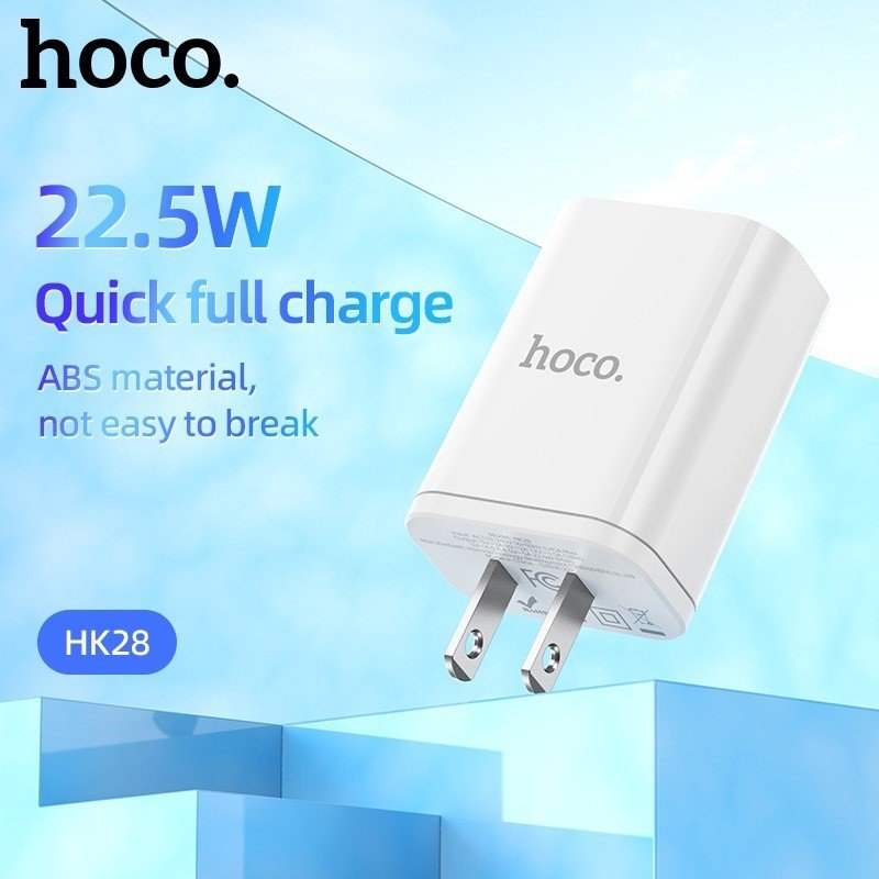 Cốc Sạc Nhanh Hoco. Dành Cho HK28 22.5W QC3.0 Chuẩn PD/PPS Cổng USB Hàng Chính Hãng