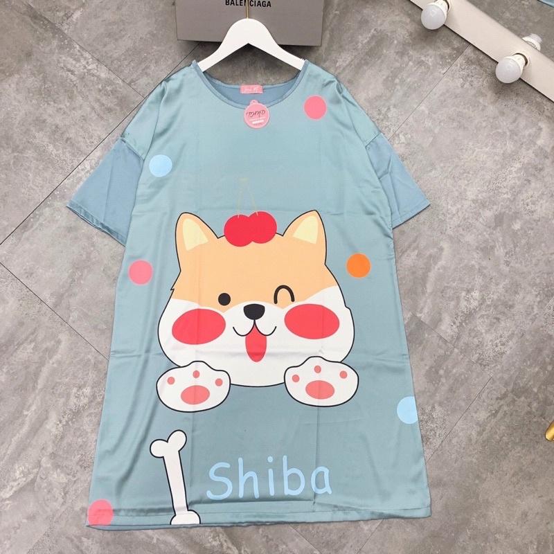 Váy Ngủ Lụa Xinh Dễ Thương Mát Mẻ - Váy Ngủ Lụa Thiết Kế In 3D mặc ở nhà đi chơi rất xinh