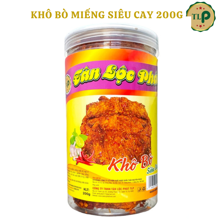 KHÔ BÒ MIẾNG SIÊU CAY TÂN LỘC PHÁT - HŨ 200G