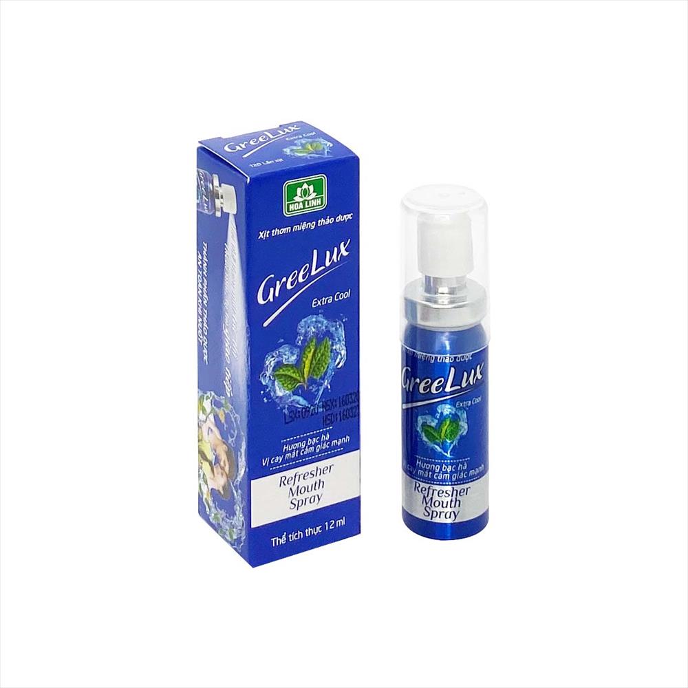 Bộ 2 Chai Xịt Thơm Miệng Thảo Dược Greelux Extra Cool 12ml ( Màu xanh dương vị cay mạnh - Chai 12ml )