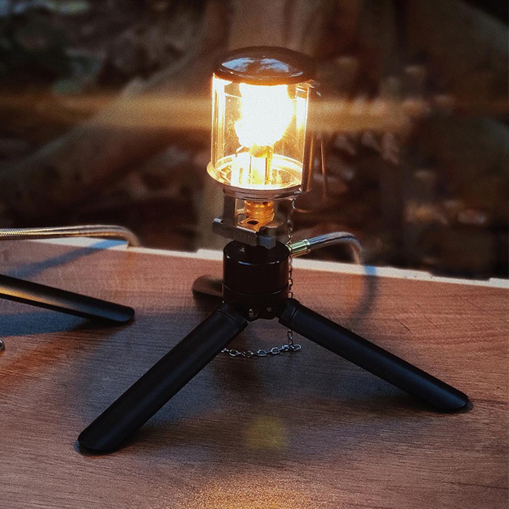 Mini Portable Bright Camping Lantern Gas Light Outdoor Fishing Picnic Tent Lamp Home Garden Hung Glass Lamp with Tripod