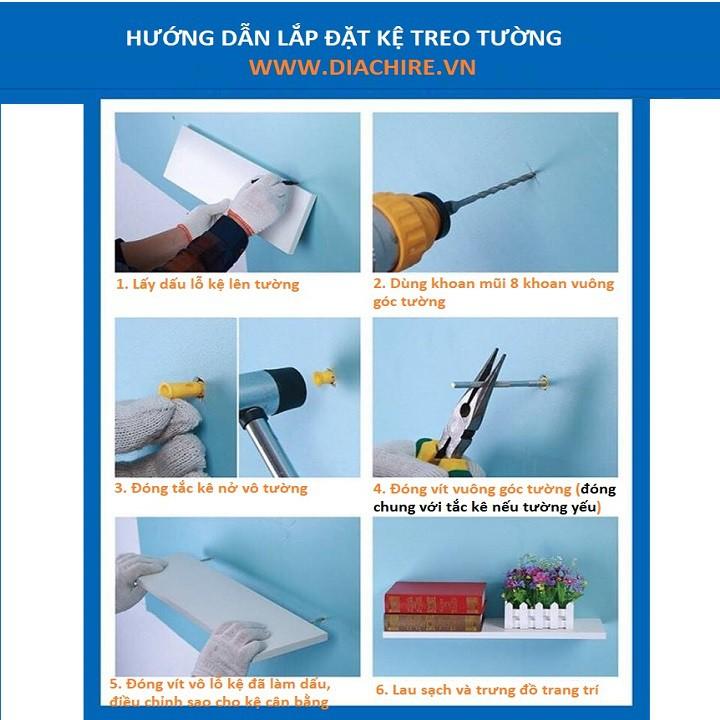 Kệ 3 thanh ngang 50x15cm gỗ lõi xanh chống ẩm COMA + TẶNG giá đỡ điện thoại hình thú cưng