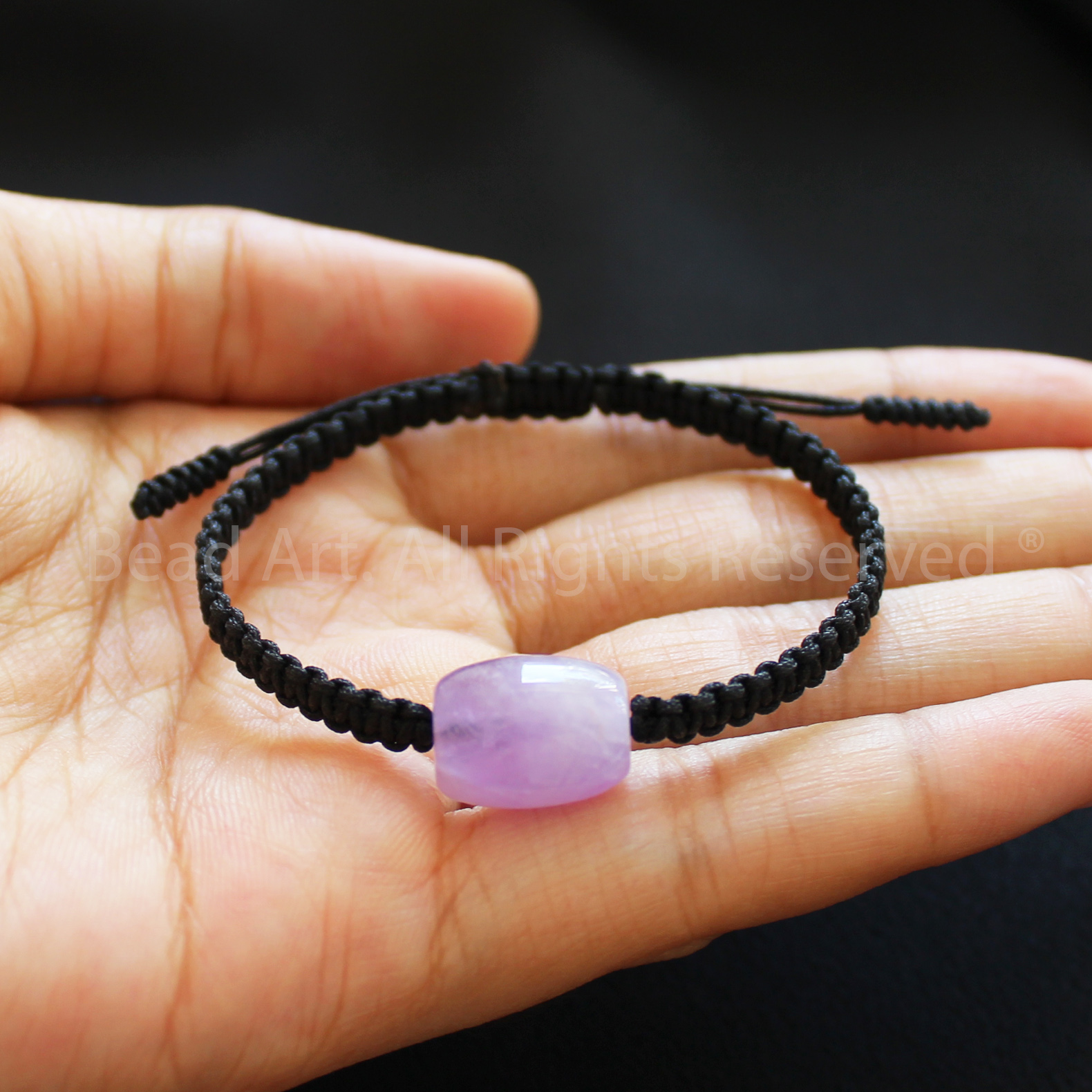 Vòng Tay 14x10MM Đá Thạch Anh Tím, Amethyst Quartz Loại AA, Vòng Tay Phong Thuỷ, Chuỗi Hạt, Mệnh Hoả, Thổ - Bead Art