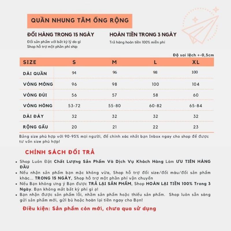 Quần ống rộng nhung tăm