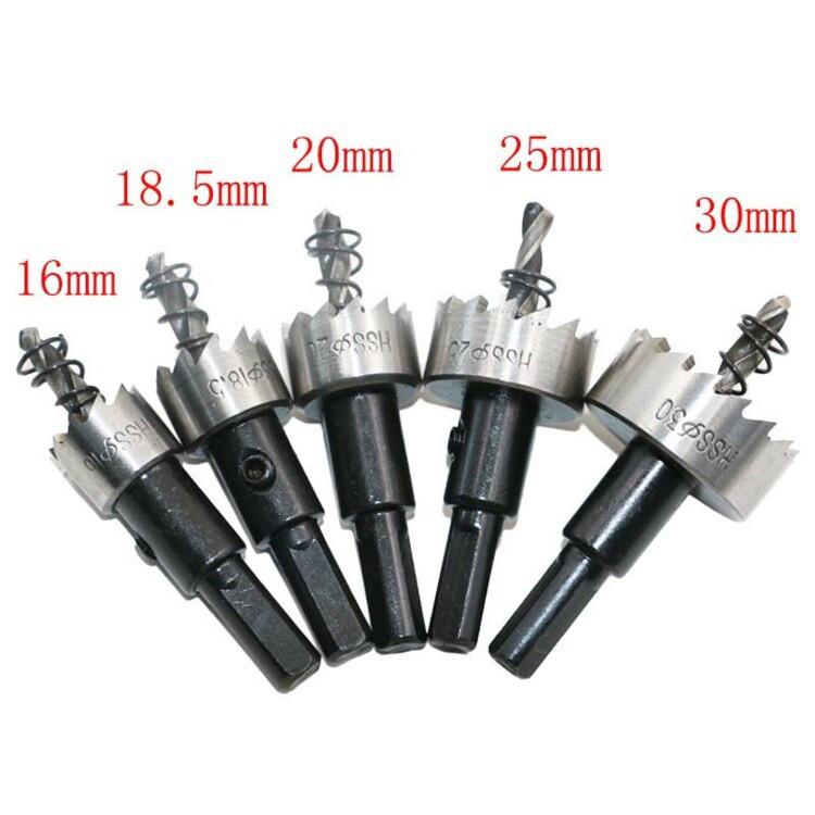 Bộ 5 Mũi Khoan Khoét Lỗ Thép HSS Mạ Titan Hoặc Hợp Kim