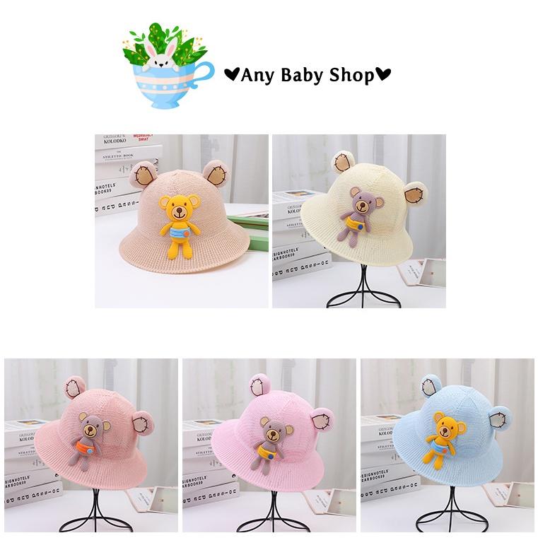 Nón rộng vành cho bé trai bé gái siêu xinh hình gấu cute nhiều màu xinh yêu(hàng có sẵn) 