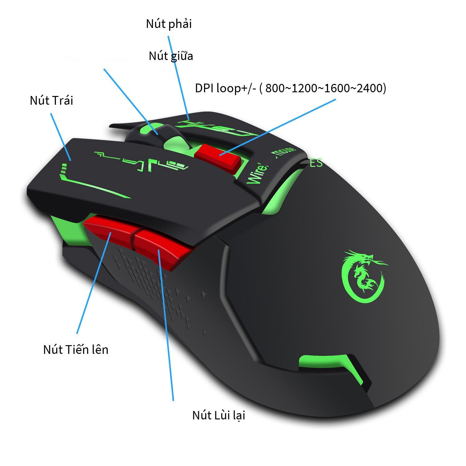 Đảm bảo chất lượng chuột sạc không dây USB chuột chơi game phát sáng đầy màu sắc tích hợp pin 600mAh còn hàng