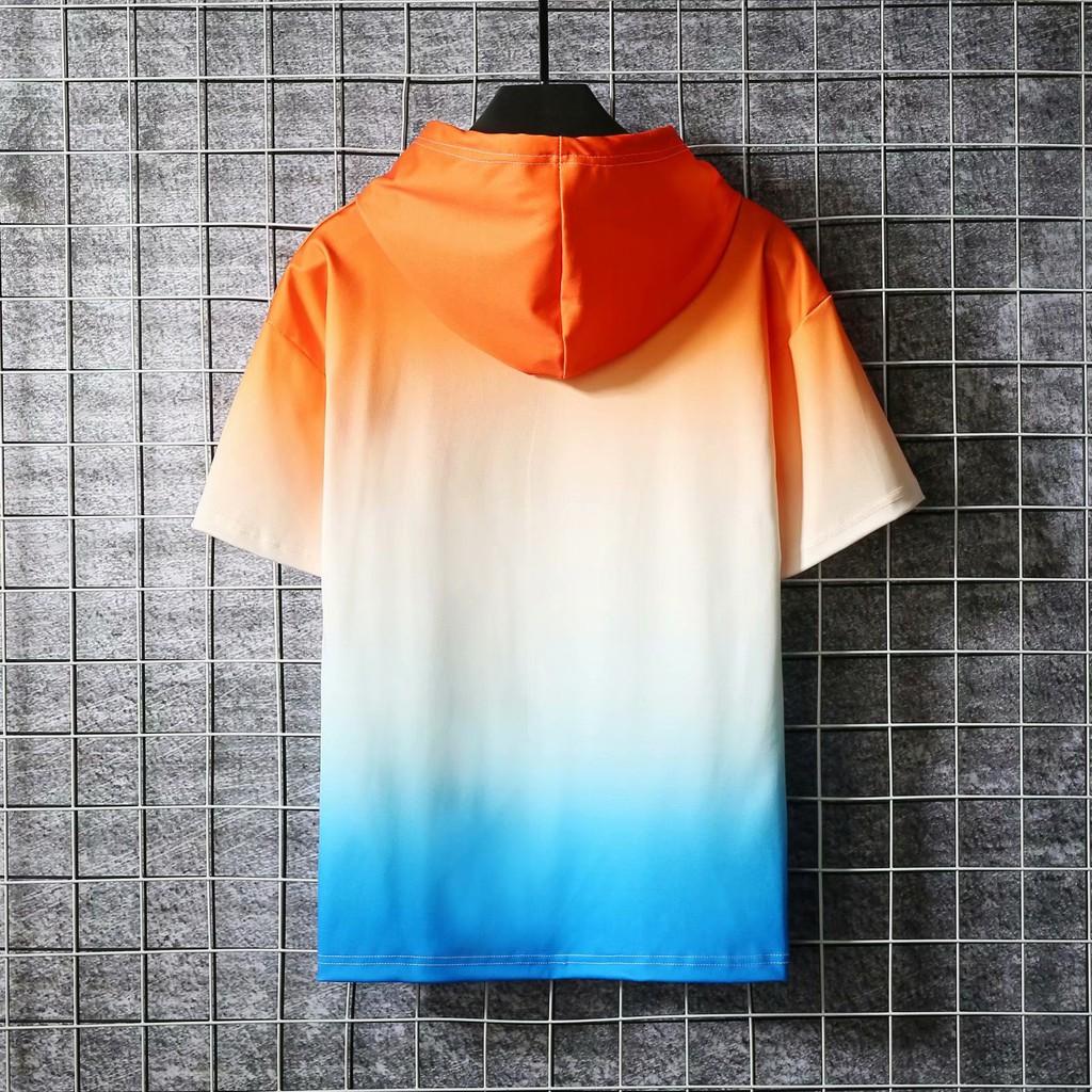 Áo Hoodie Ngắn Tay Form Rộng Phong Cách Năng Động Cá Tính Dành Cho Nam
