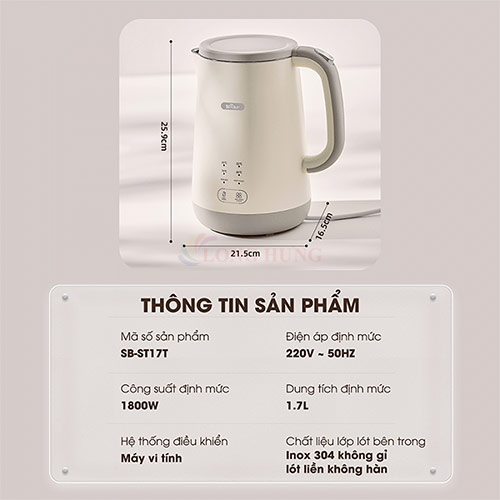 Bình đun siêu tốc Bear SB-ST17T - Hàng chính hãng