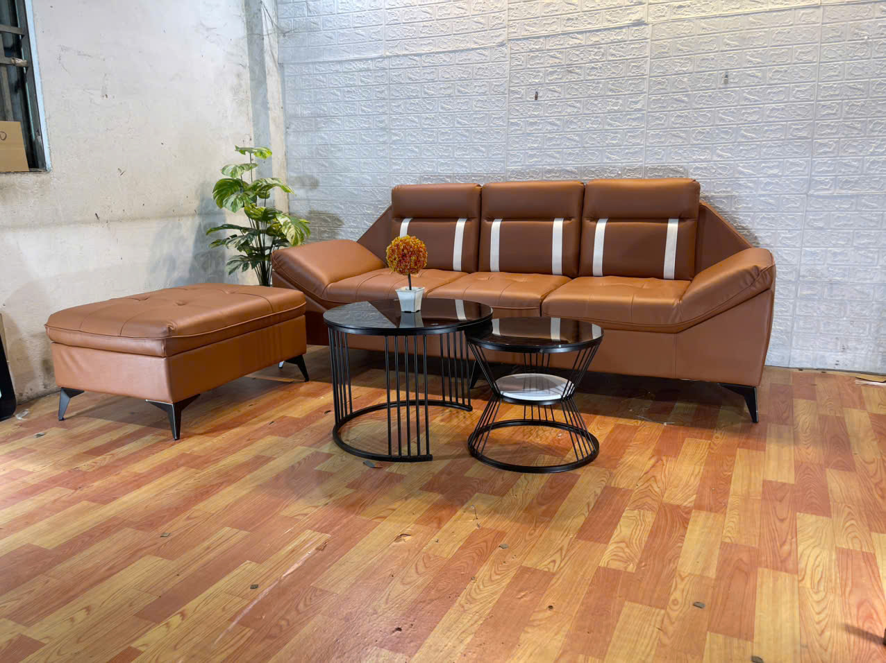 Sofa băng 2m kèm đôn nệm Juno sofa HLMCT màu lựa chọn kèm bàn như hình