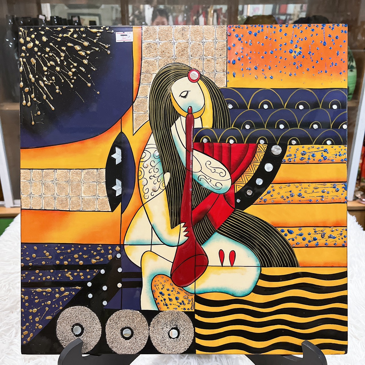 Tranh Sơn Mài - Họa Tiết PICASSO | Size 40x40 cm | Kèm Khung Sơn Mài Cao Cấp