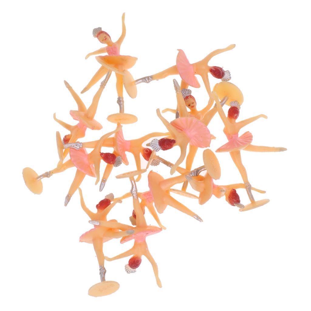12pcs Mini Ballet Girl Baby Shower Favors Party Decoration Crafts Pink