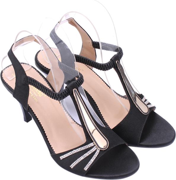 Giày Sandal Nữ Cao Gót Huy Hoàng HT7051 - Đen