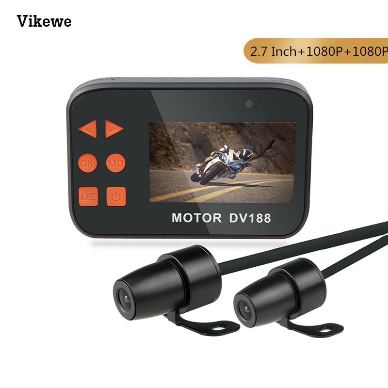 Full HD 1080p 2.7 inch DV188 DVR Dual Waterproof Lens Motorbike Action Camera thể thao Video Recorder Tầm nhìn ban đêm