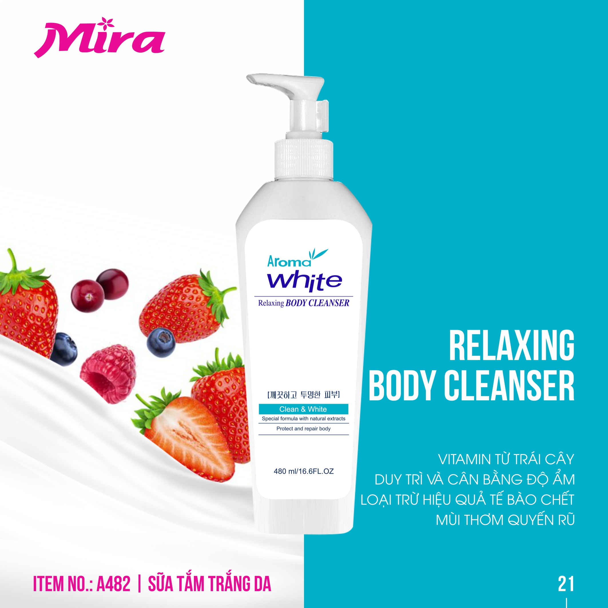 Sữa Tắm Trắng Aroma White Relaxing Body Cleanser