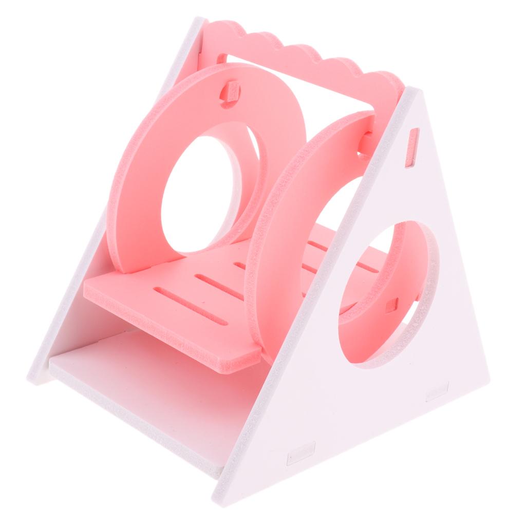 Hamster Toy Swing Wooden Colorful Small Chinchilla Squirrel Supply pink