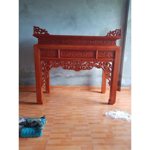 bộ bàn thờ màu óc chó gỗ sồi 107cm