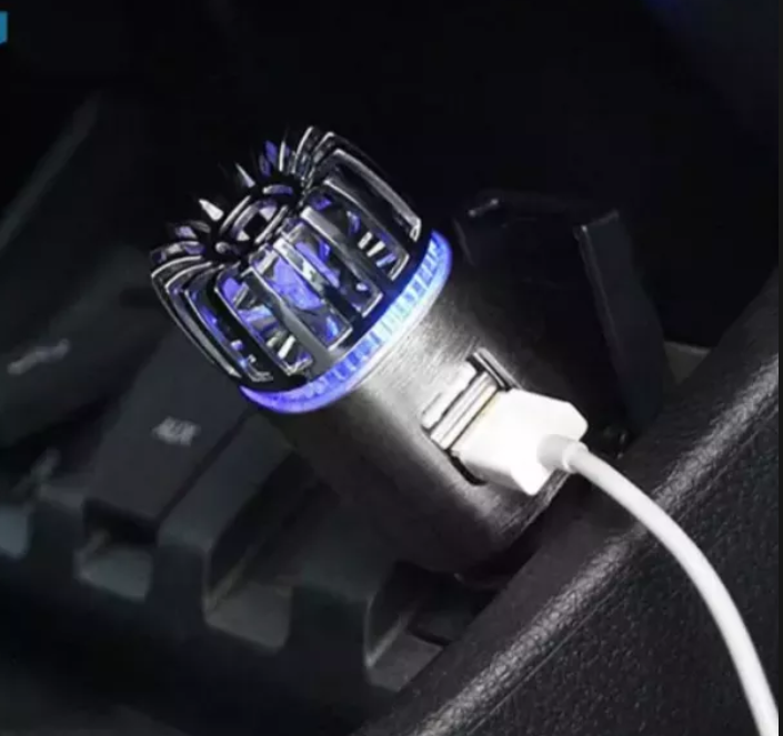 Máy lọc không khí trong ôtô tạo khí ION làm sạch mùi sản phẩm kèm 2 cổng sạc điện thoại sạc cực nhanh hàng cao cấp