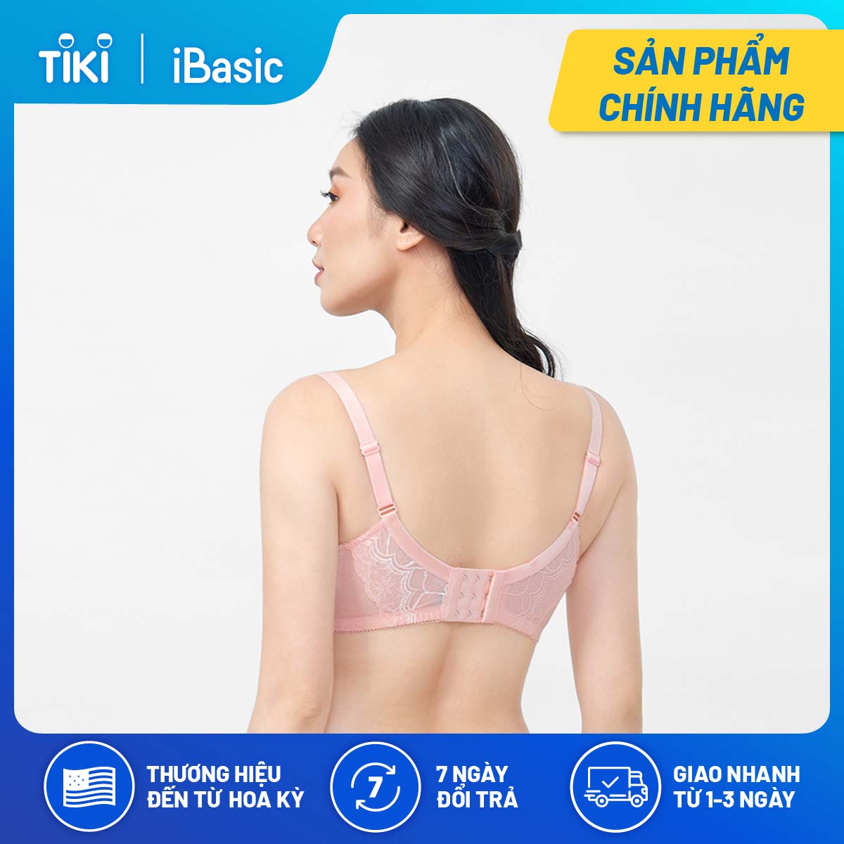 Áo ngực không gọng mút mỏng ren phối dây Tshirt iBasic BRAW083