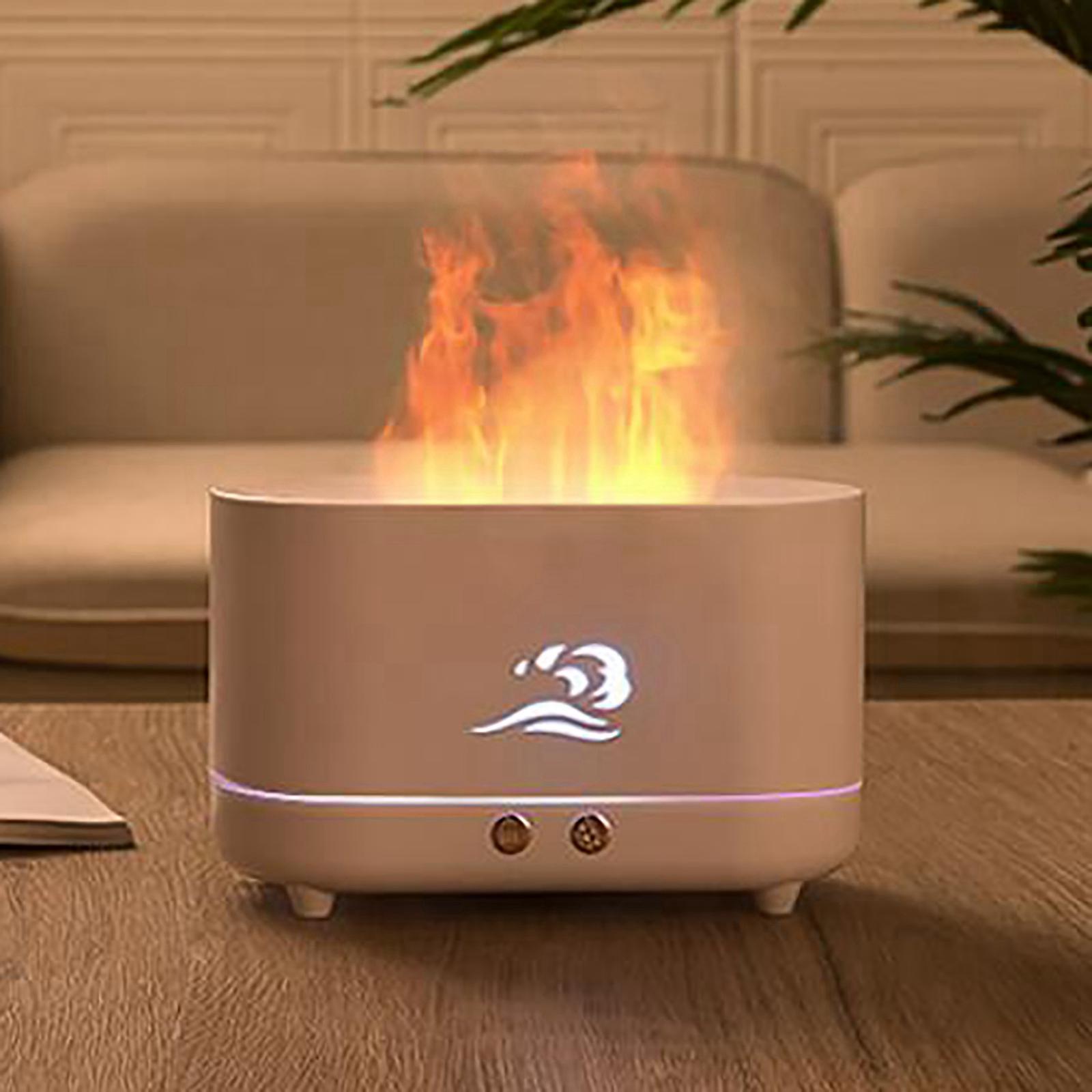 Air Humidifier USB with Realistic Flame Waterless Auto Shut Off Mist Silent