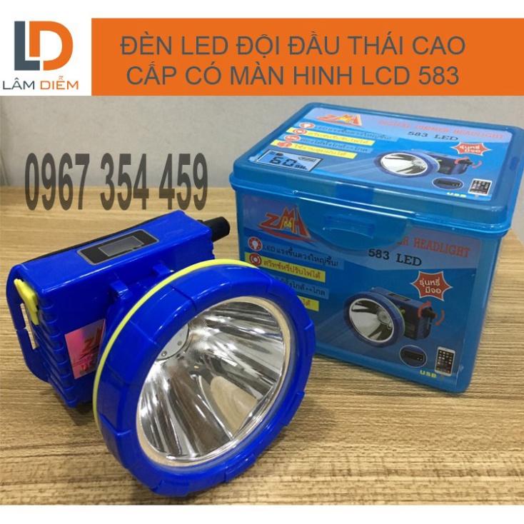 Đèn led đội đầu pin sạc USB siêu bền có màn hình LCD 583 - 200W