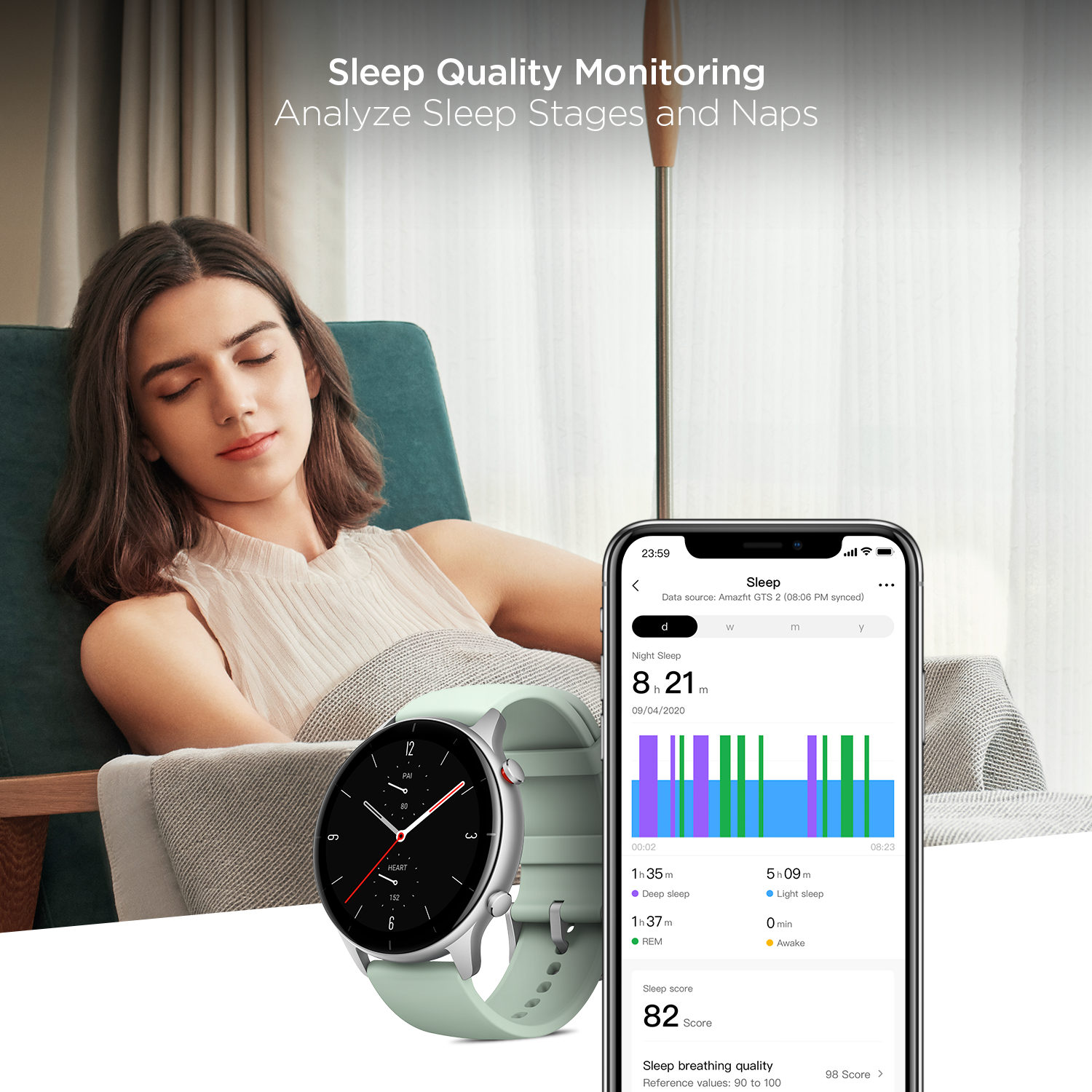 Đồng Hồ Thông Minh Cao Cấp Amazfit GTR 2e - Hàng Chính Hãng