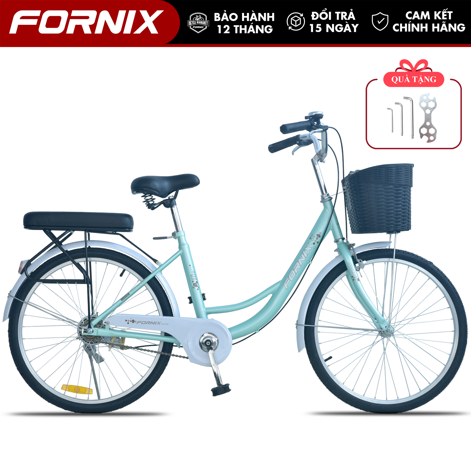 Xe Đạp Phổ Thông Nữ FORNIX  IOL24  Khung Thép Vòng Bánh 24 Inche