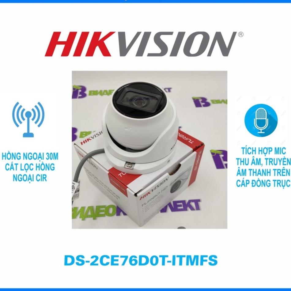 Camera Hikvision quan sát ngoài trời chống trộm Tích hợp micro - Hàng chính hãng