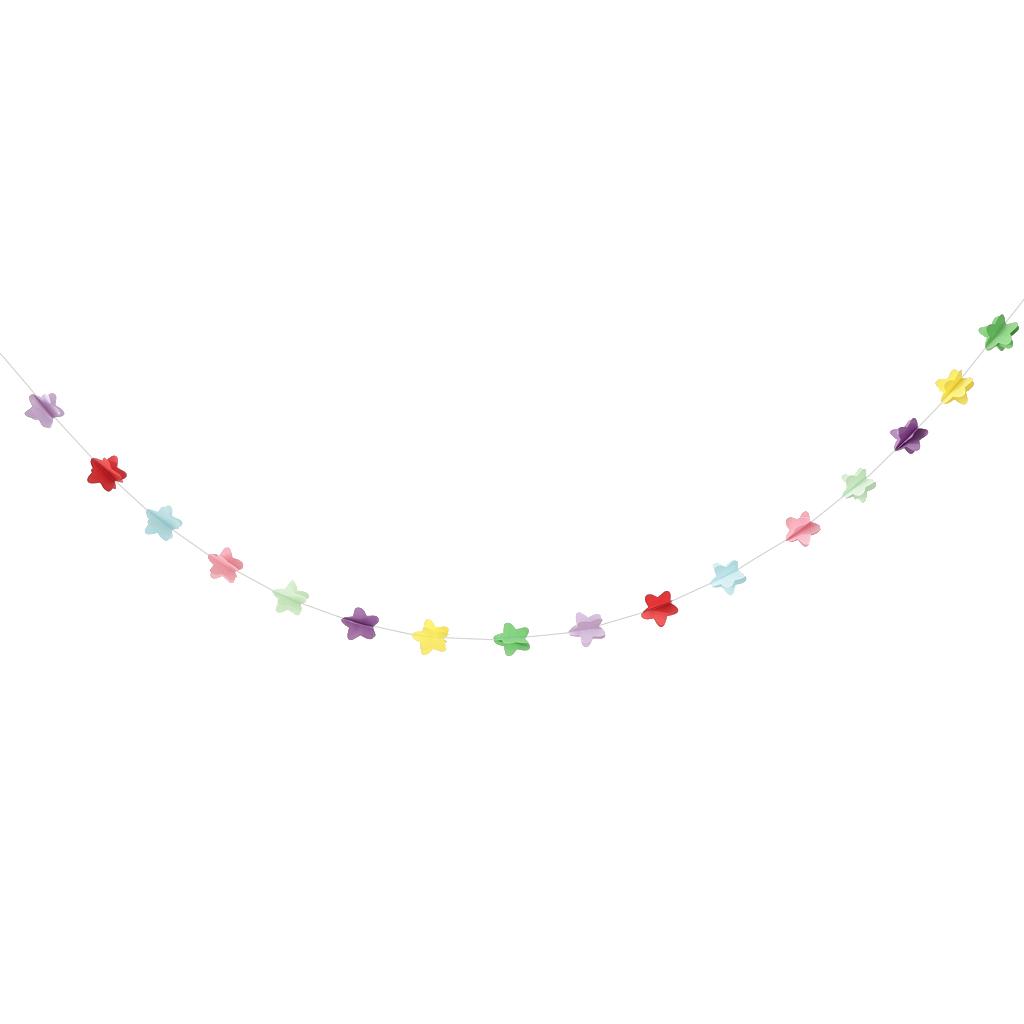 3D Paper Flower Bunting Banner Garland Festival Birthday Party DIY Accessory