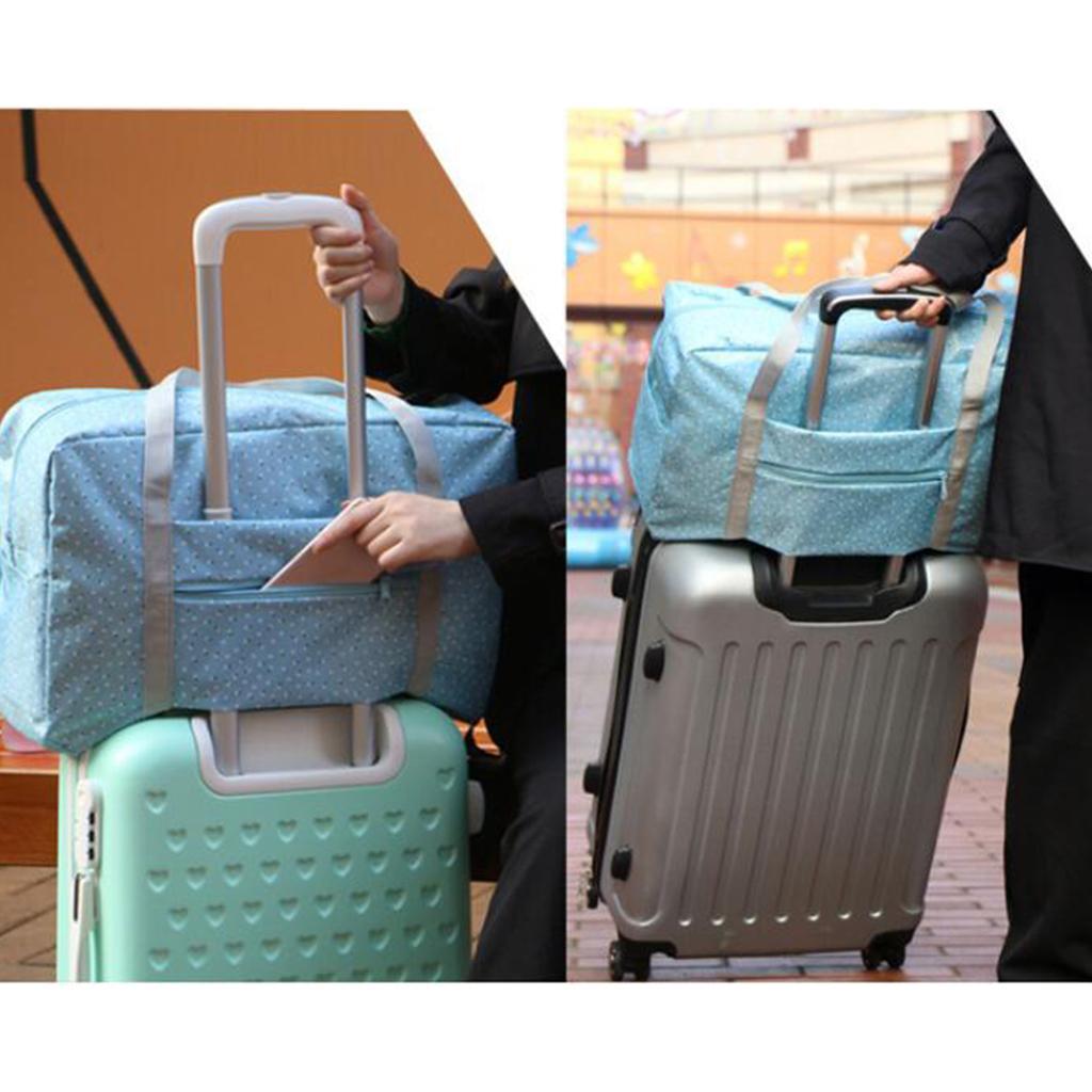 Waterproof Foldable Large Travel Storage Bag Luggage Organizer Sky blue