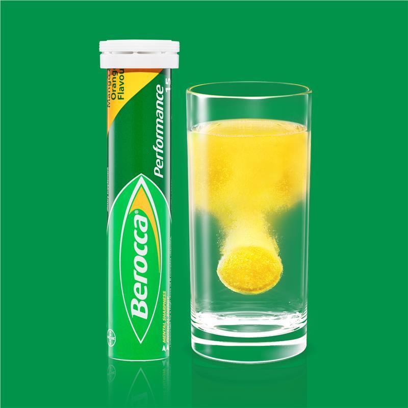 Berocca Energy Vitamin Mango & Orange Effervescent Tablets 60 pack Exclusive Size