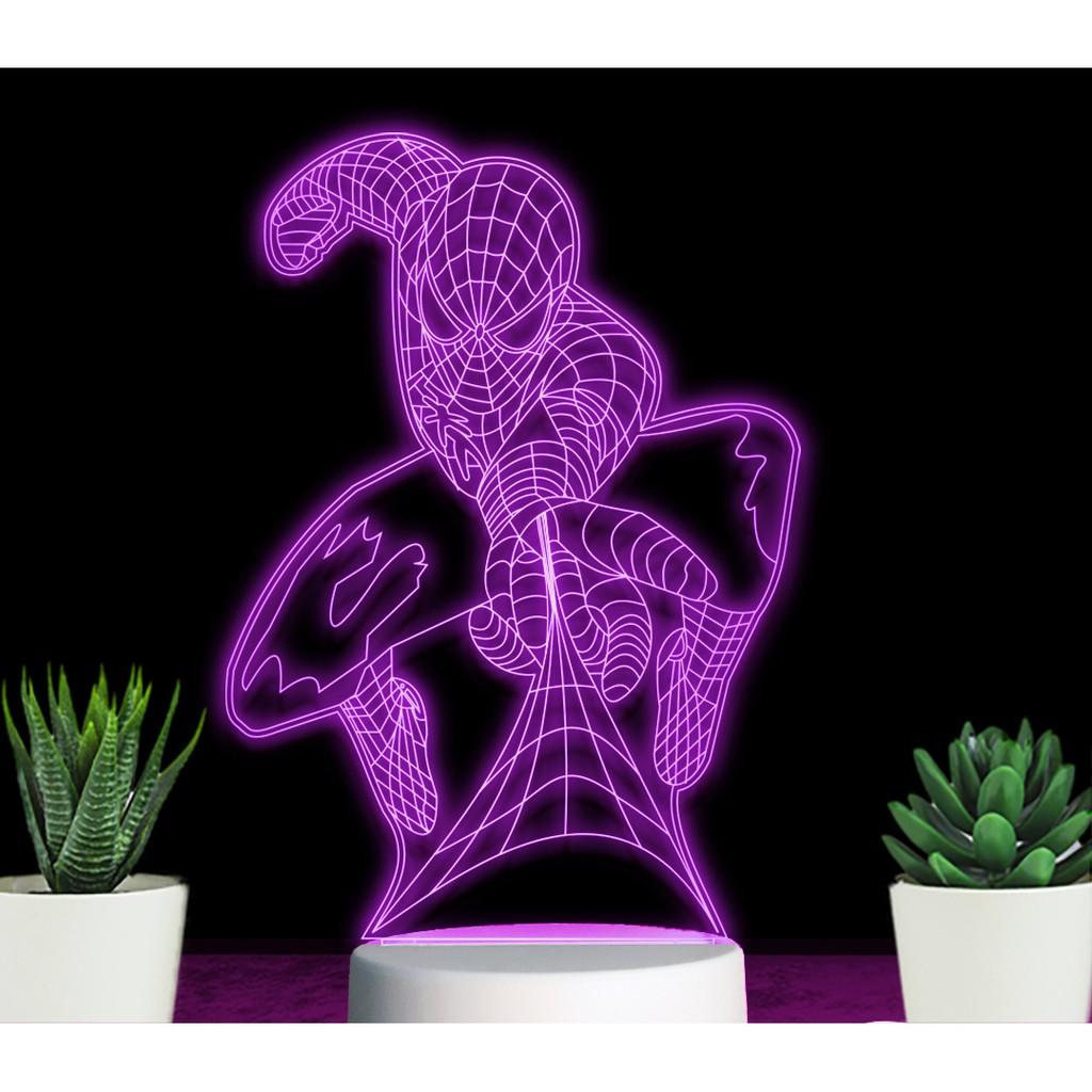 ĐÈN LED 3D 16 MÀU HÌNH NGƯỜI NHỆN - QUÀ TẶNG Ý NGHĨA, QUÀ SINH NHẬT,TRANG TRÍ, ĐỂ BÀN , PHÒNG NGỦ