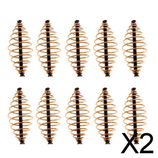 2x10pcs Carp Spring Inline Fishing Feeder Coarse Bait Fishing Tackle Cage L