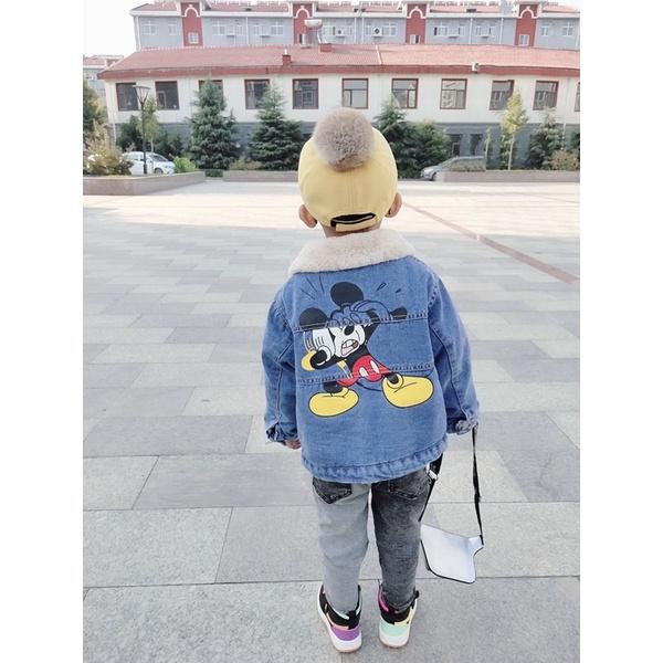 ÁO JEAN MICKEY IN SAU LÓT LÔNG CHO BT