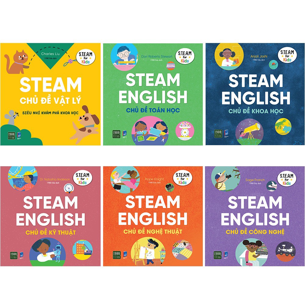 Sách - Bộ Steam English: Khoa Học, Công Nghệ, Kỹ Thuật, Nghệ Thuật, Toán Học, Vật Lý (Bộ 6 Cuốn) - TTR Bookstore