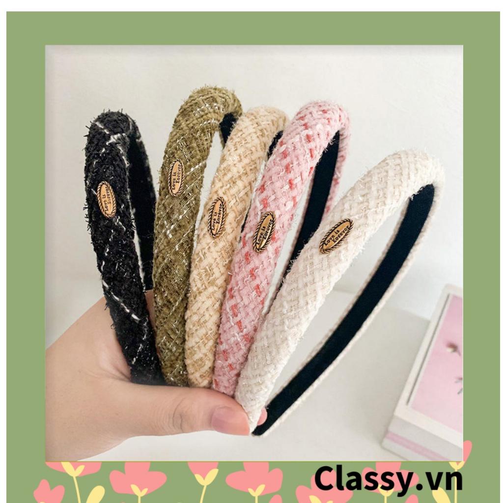 Băng đô cài tóc Classy vải tweed, sang trọng, nhiều màu hàn quốc PK1624