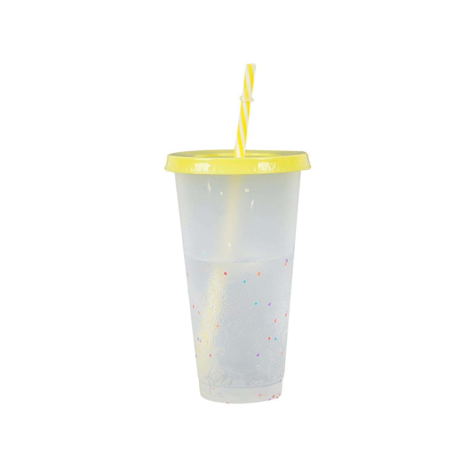 Color Changing Coffee Cup with Lids Portable Cold Drink Tumbler Drinking Mug