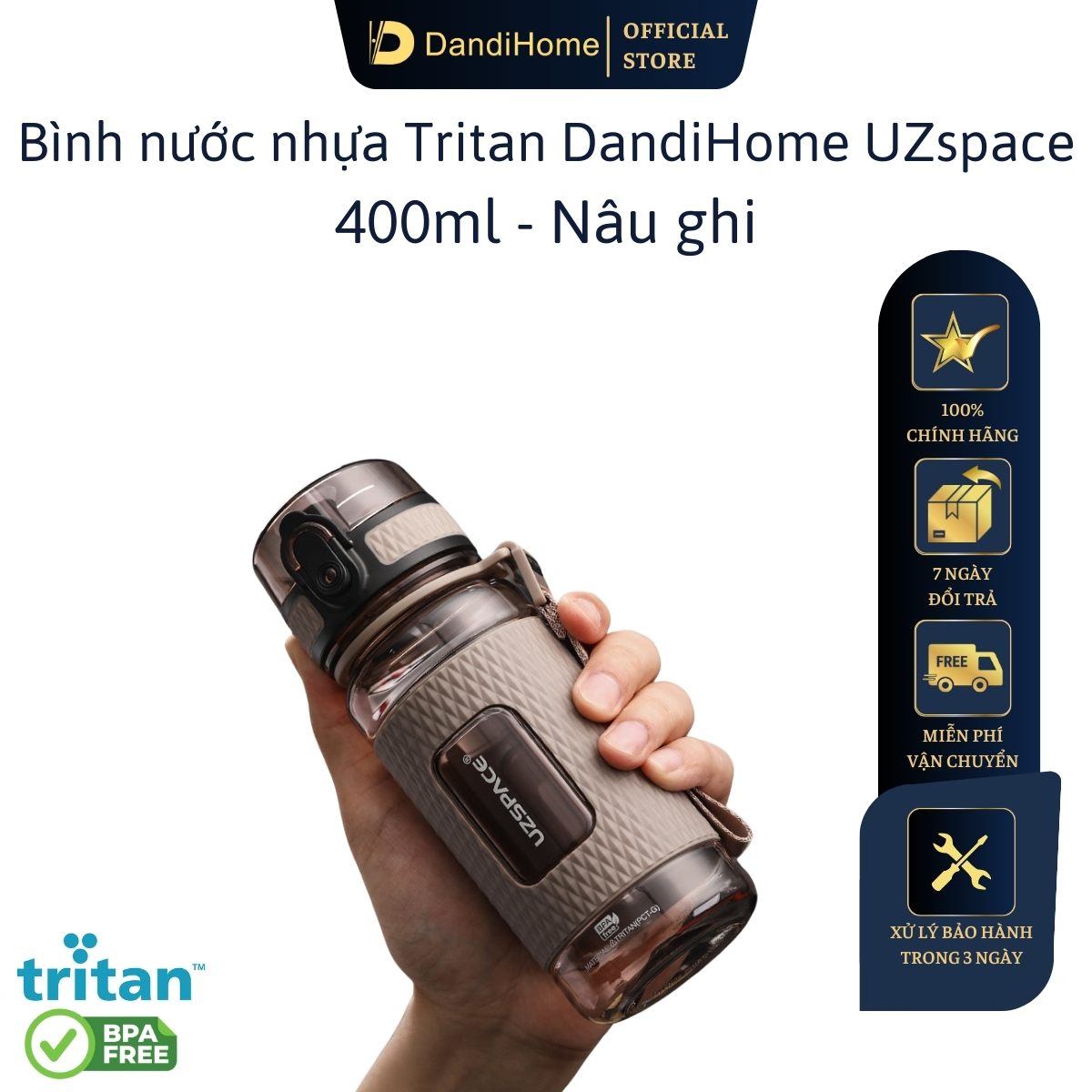 Bình đựng nước bằng nhựa tritan cao cấp DandiHome Uzspace 400/520/800/1100ml