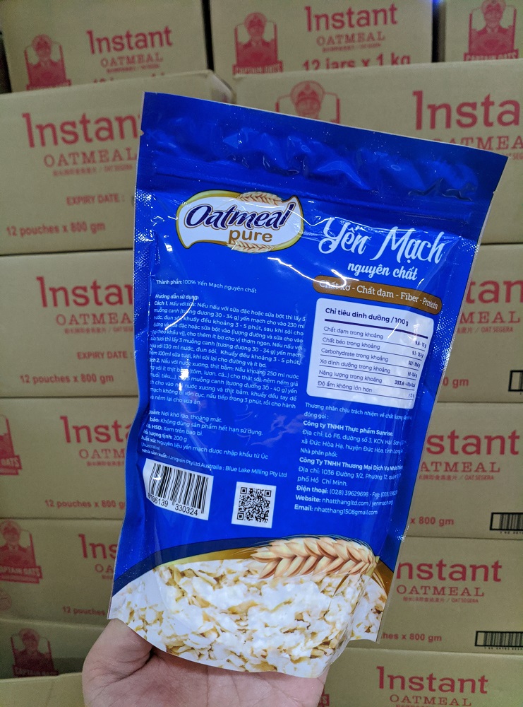 Yến mạch úc nguyên chất Oatmeal Pure cán vảy gói 350g