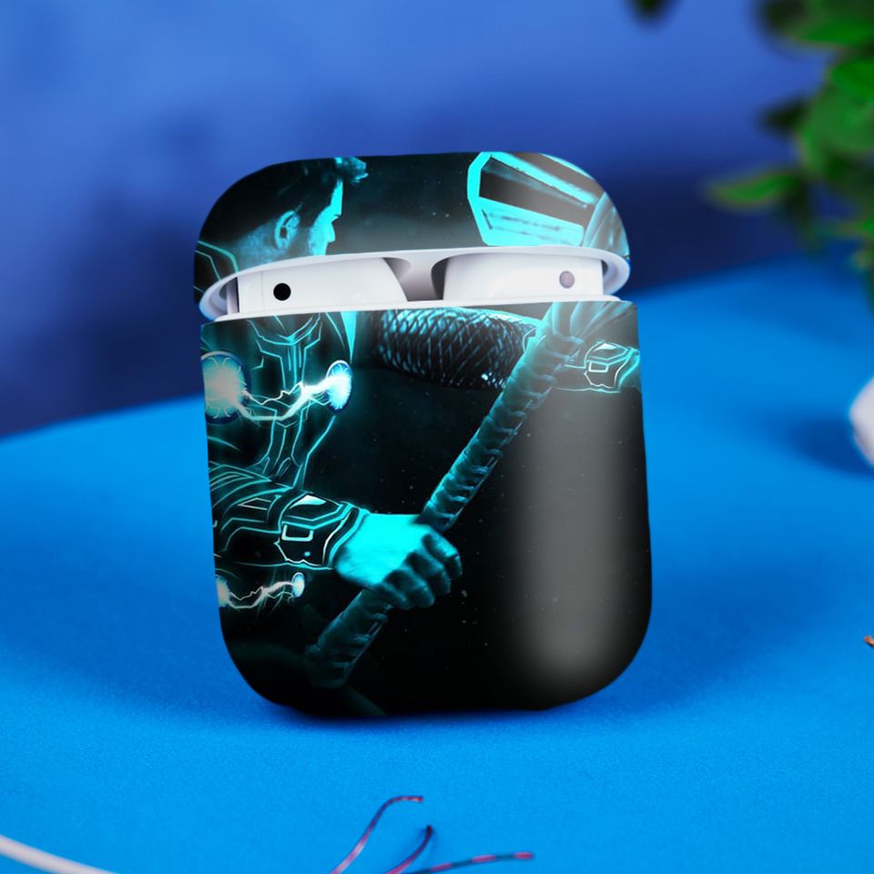 Miếng dán skin chống bẩn cho tai nghe AirPods in hình siêu anh hùng - SAH0092 (bản không dây 1 và 2)