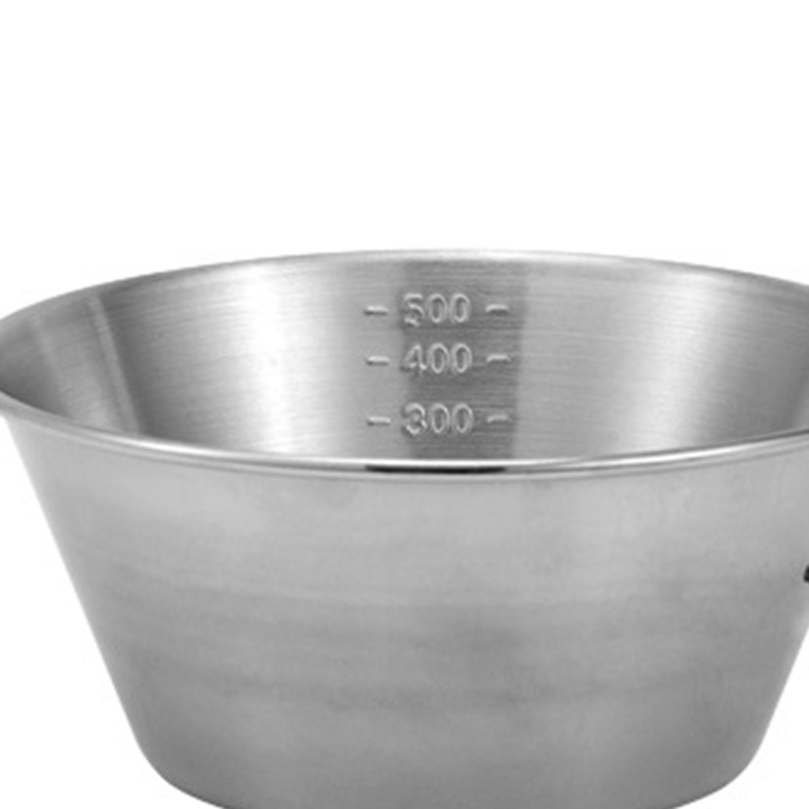 Camping Bowl, Food Bowl Camp Cup Folding Handle, Outdoor Dinnerware Portable Camping Cup, Measuring Picnic Bowl for BBQ, Barbecue Picnic Travel