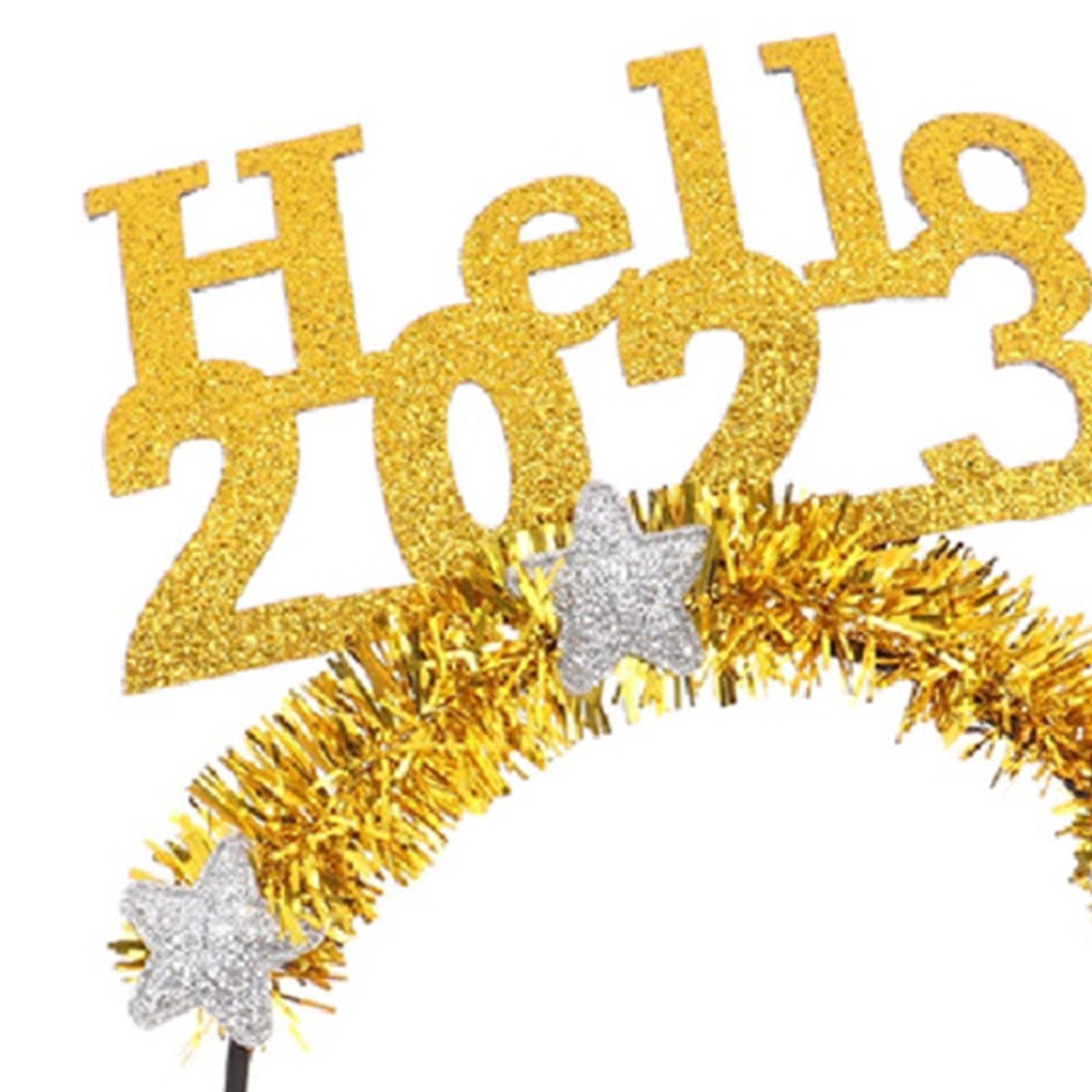 2Pcs Funny Happy New Year Headband Hair Hoop for Party Favor Kids