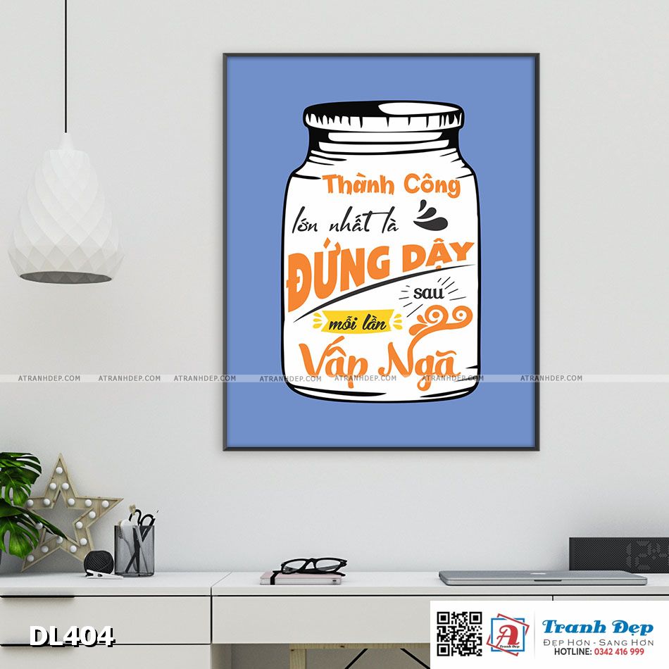Tranh động lực trang trí phòng làm việc - Thành công lớn nhất là đứng dậy sau mỗi lần vấp ngã - DL404
