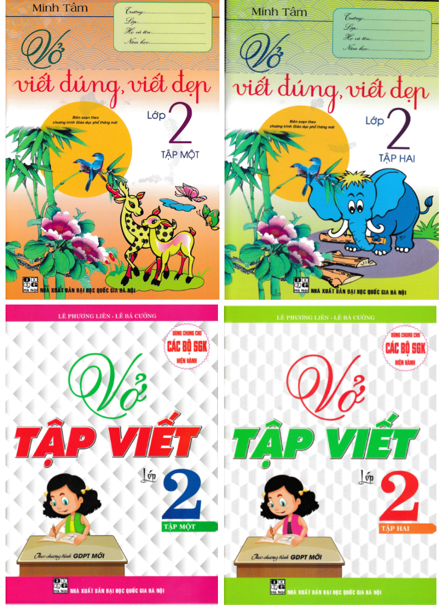 Hình ảnh Sách tham khảo- Combo Vở Viết Đúng, Viết Đẹp Lớp 2 + Vở Tập Viết Lớp 2 (Theo Chương Trình Giáo Dục Phổ Thông Mới) (Bộ 4 Cuốn) - HA