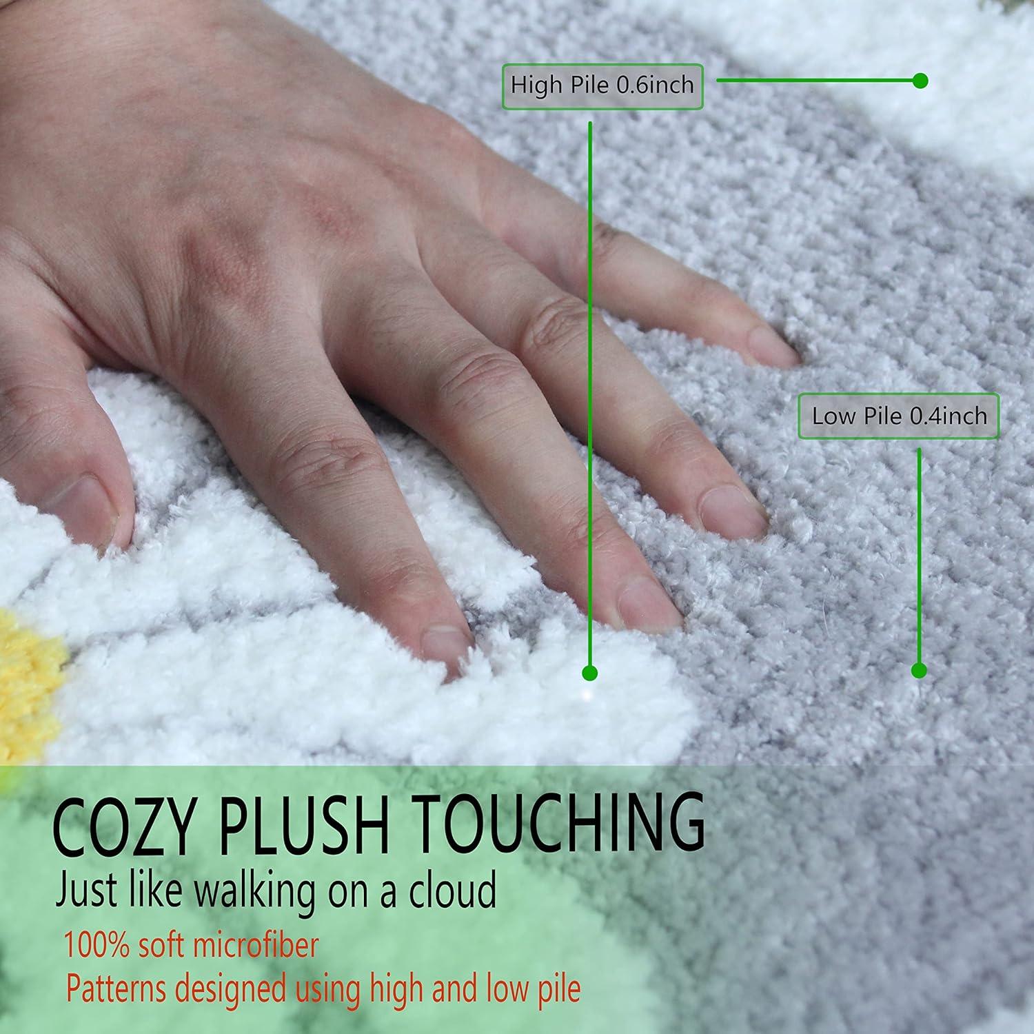 Thảm tắm hoa trắng lông mịn thảm Superfine Superfine không trượt thảm tắm Machine Rửa thảm sang trọng