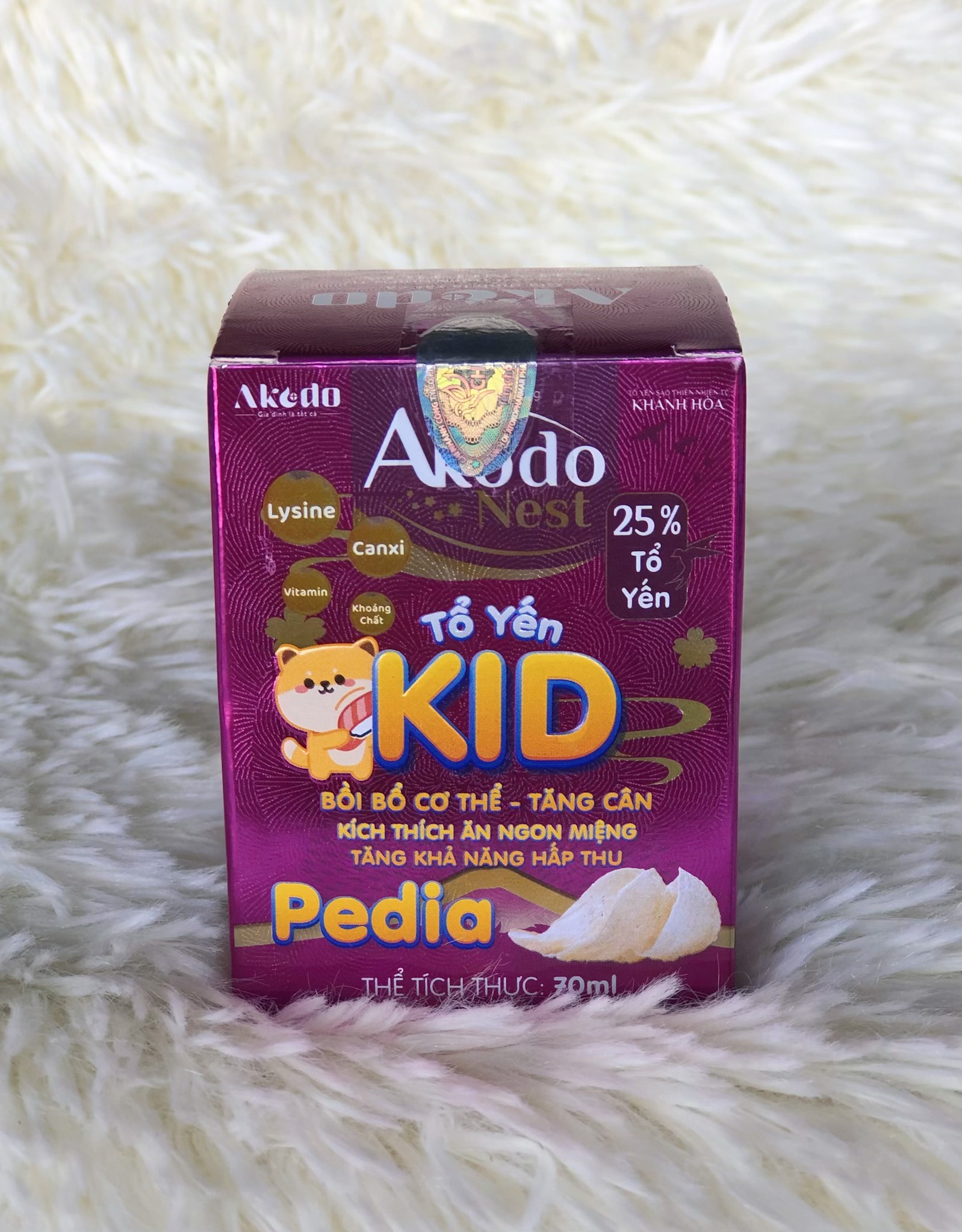 Yến Sào Akodo Kids Pedia 25% yến dành cho bé từ 6 tháng tuổi (hộp 1 hũ 70ml)